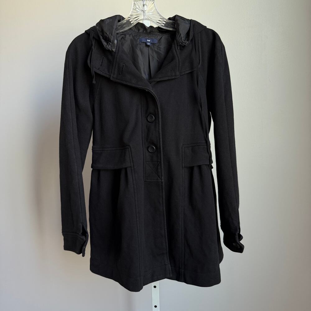 Gap sz M black 100% cotton hooded jacket